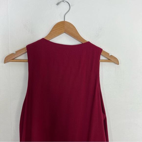 The Impeccable Pig Red Floral Embroidered V-Neck Shift Dress Size Medium - Picture 8 of 13